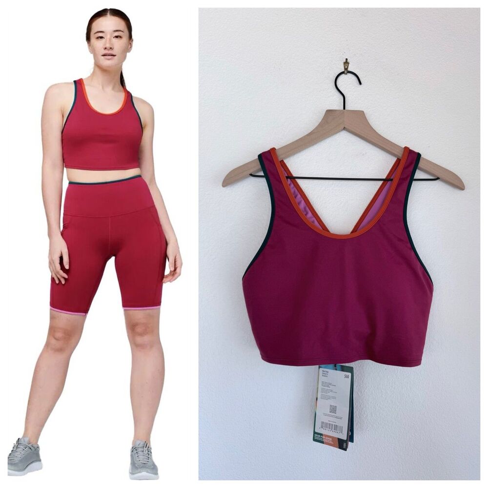 NEW Cotopaxi Women's Mari Crop Top with Sports Bra in Raspberry Size Small